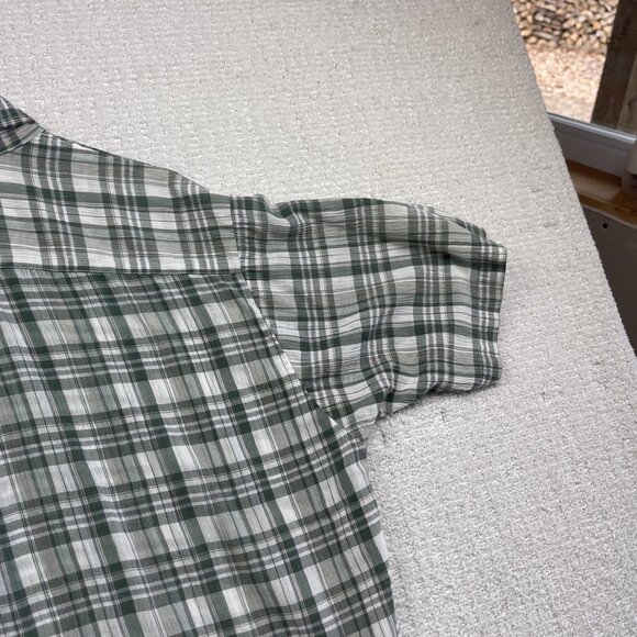 VTG Arnold Palmer Shirt Men L Tall Blue Green Button Down Silk Feel Read - Picture 13 of 15